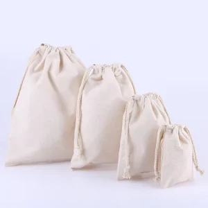 100% Cotton Canvas Drawstring Bag Gift Bag Storage Packaging Bag