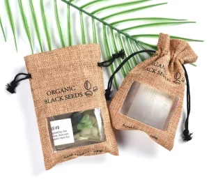 Túi đựng hạt cacao cà phê jute có dây rút tái sử dụng 100% tự nhiên thân thiện với môi trường