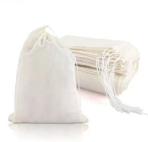 Borsa a coulisse in cotone 100% pura per imballaggio tè
