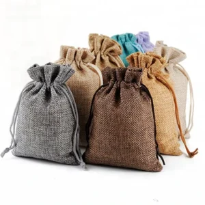 Pochette en jute de 10x14cm, sac à parfum, sacs à cordon recyclables