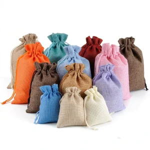 7*9 Reusable Cotton Canvas Luxury Dust Bag Drawstring Closure Biodegradable Screen Printed Storage Pouches Package Wedding Favor
