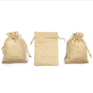 Beige Leinenbeutel Zugbeutel Verpackungsbeutel kleiner Stoffbeutel