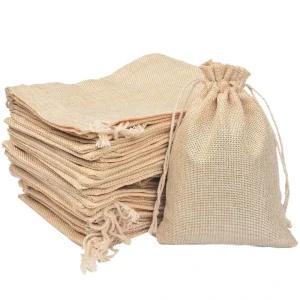 Túi trang sức bằng vải burlap, túi jute cho phụ kiện tóc, túi trang sức cho đồ thủ công cao cấp, bao bì quà tặng