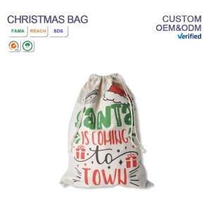Can Add Your Own Logo Printed Dust Proof Natural Semi White Cotton Canvas Custom Drawstring Tote Bag Custom Color for Shopping