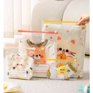 衣類包装バッグ カスタムロゴ カラー透明プラスチックバッグ 衣類用プラスチックジッパーバッグ