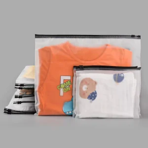 Borse per imballaggio abbigliamento con zip, borse per spedizione, sacchetti di plastica riutilizzabili con fori di ventilazione