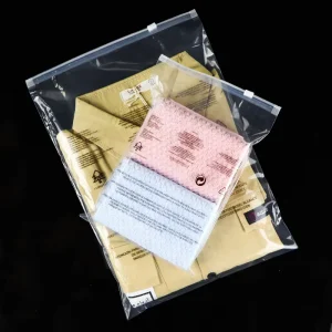 Túi khóa kéo nhựa bao bì quần áo tùy chỉnh logo, nhựa trong suốt, LDPE, CPE