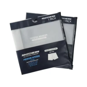 Kleidungs-T-Shirts-Taschen, Ziplock-Verpackung, schwarze Kleidung, Kunststoffverpackung, Slider-Reißverschluss CPE-Tasche mit Haken