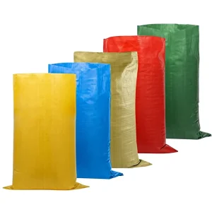 Bolsas tejidas compuestas de PP coloridas para embalaje de ropa, uso en envíos y logística de gran tamaño, fabricante