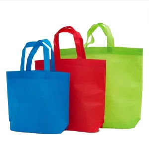 Sac fourre-tout non tissé imprimé coloré, écologique, réutilisable, option logo personnalisé, design à bouche plate pressée à chaud