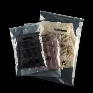 Túi ziplock phân hủy sinh học cho quần áo, kích thước tùy chỉnh, túi nhựa ziplock trong suốt cho bao bì quần áo