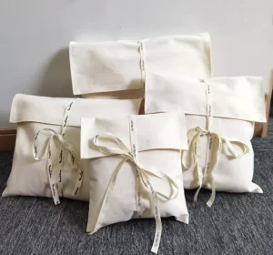 Cotton Envelope Dust Bag Customised Logo Printed Cotton Pouch Clothing Handbag with Flap Packaging Bag