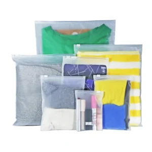 Individuelle biologisch abbaubare, recycelbare, siebbedruckte, matte, frosted Kunststoff-Reißverschlusstaschen für Bekleidungszubehör, T-Shirt-Verpackung
