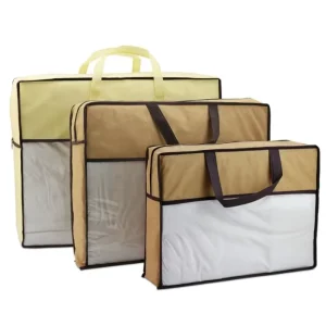 Maßgeschneiderte Klarsicht-Reißverschluss PVC Vlies Duvet Organizer Tasche für Heimtextilien Vinylverpackung für Kissen Decken Bettdecken