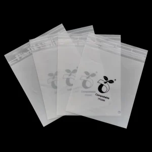 Biologisch abbaubare Verpackungstasche für maßgeschneiderte Kleidung, kompostierbare Verpackung, Bekleidung, Maisstärke, frosted, selbstklebende Tragetasche