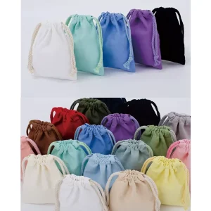 Tas Kain Katun Kecil Berwarna Kustom, Ramah Lingkungan, Dapat Digunakan Kembali, Kemasan Hadiah, Tas Serut