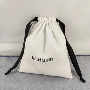 Borsa in cotone organico con cordoncino personalizzata per confezione regalo di scarpe, borsa regalo ecologica per vestiti