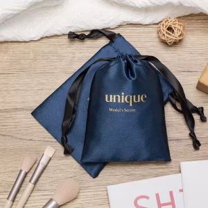 Individuelle Satin-Zughandtasche, niedrige MOQ, Schuhstaubbeutel, textile Verpackung, Flexografie-Design