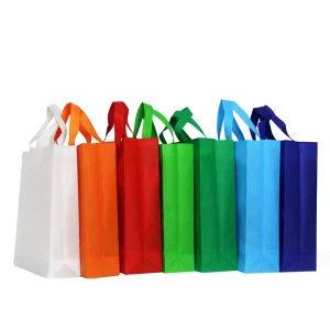 Sacs fourre-tout légers, durables, biodégradables et écologiques, recyclables et réutilisables en tissu non tissé avec logo pour chaussettes