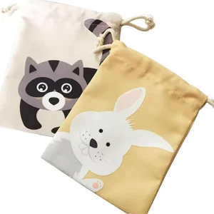 Custom Eco friendly Cotton Drawstring Bag Reusable Drawstring Gift Packaging Pouch Bag