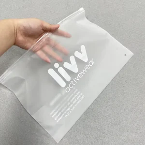Benutzerdefinierte Kleidungsstücke klare Kunststoffverpackungsbeutel Polybeutel mit Reißverschluss für Badebekleidung Bikinis Verpackung