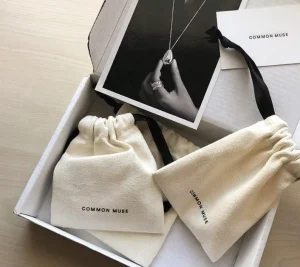 Individuelle Schmuck-Geschenkverpackungstasche aus Baumwoll-Canvas, kleine Zugband-Aufbewahrungstaschen