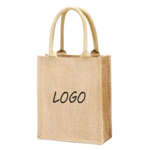 Túi mua sắm jute tùy chỉnh cho quà cưới, túi jute burlap tái sử dụng, thân thiện với môi trường, túi jute mini có tay cầm