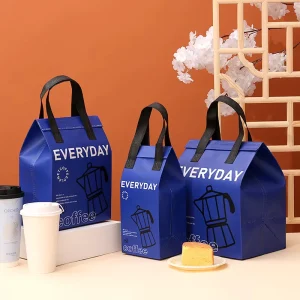 Sac à dos thermique en tissu biodégradable avec logo personnalisé, sac isotherme imperméable en non-tissé pour exposition.