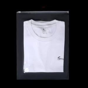Individuelles Logo, biologisch abbaubare, transparente Plastiktüten, selbstklebende Verpackung für Jeans und Hosen