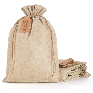 Custom Logo Burlap Natural Mini Jute Bag Linen Drawstring Bag Jute Jewelry Gift Pouch for Wedding