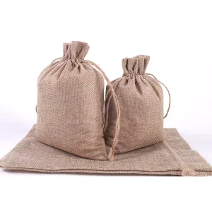 Sac en toile de jute durable et écologique avec logo personnalisé, diverses tailles, emballage de petits cadeaux pour fèves de café