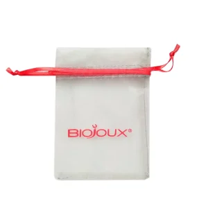 Individuelle Logo-Organzabeutel mit Zugband und rotem Satinband