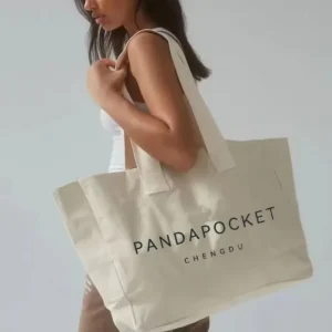 Tas Kanvas Ringan Luas dengan Cetakan Logo Kustom untuk Hadiah Perusahaan dan Suvenir