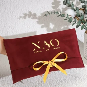 Túi Đựng Quần Áo Nhung Burgundy In Logo Tùy Chỉnh, Túi Đựng Đồ Lót, Túi Quà Sang Trọng Bằng Vải Nhung Có Nơ