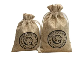 Túi vải jute in logo tùy chỉnh với dây rút
