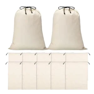 Bolsa de Regalo de Algodón Extra Grande con Cierre de Cordón Personalizada para Bolsos, Polvos y Almohadas con Su Logo
