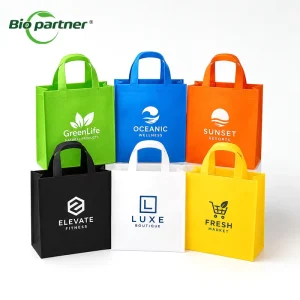 Benutzerdefinierte Logo-Größe bedruckte wiederverwendbare einfache Vliesstofftaschen, Werbe-Laminat-Vliesstoff-Einkaufsverpackung