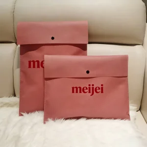 Individuell bedruckte, dicke, nicht gewebte Tragetasche mit verstecktem Verschluss, umweltfreundlich, Bekleidungsgeschäft, Verpackungsbeutel für Bekleidung