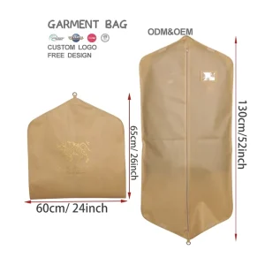 Borsa per abiti con zip non tessuta personalizzata, copertura per abiti, borsa antipolvere per vestiti