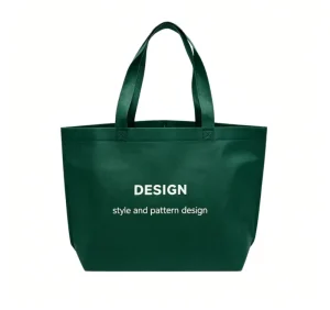 Bolsa de compras de tela no tejida personalizada con asas y cierre, tamaño mediano, bolsa de regalo de Navidad, logotipo transferido por calor