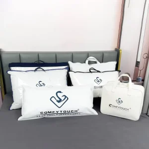 Individuelle Kunststoff-PVC-Kissenverpackungstasche, nicht gewebte Reißverschlusstasche für Bettdecke, Decke, Quilt