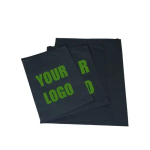 Maßgeschneiderte Plastiktüte Matt Schwarz Frosted Reißverschlussbeutel mit Markenlogo Wiederverwendbare Ziplock-Taschen für Kleidung