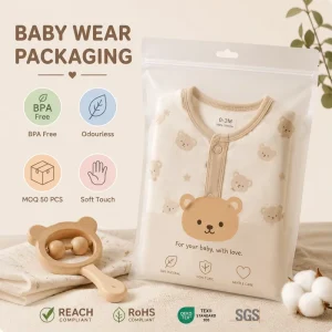 Benutzerdefinierte Drucklogo matte gefrostete PE-Reißverschlussbeutel für Bekleidung, Socken, Schuhe & Pelz, recycelbare Verpackung