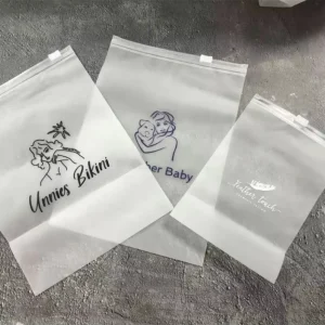Bolsa de ropa de plástico clara con cremallera deslizante a prueba de humedad, embalaje para ropa interior