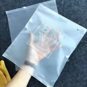 Gepersonaliseerde bedrukte hersluitbare kledingverpakkingsplastic biologisch afbreekbare frosted sluitzak