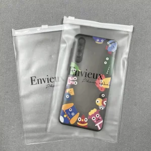 Individuell bedruckte Zip PVC Lock Taschen Handyhüllen Verpackung Frosted PVC Plastiktasche Individuelle Reißverschlusstasche mit Logo-Druck