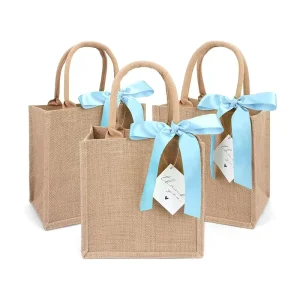 Sacs fourre-tout en jute naturel écologiques avec impression de logo personnalisée, sacs de shopping en jute pliables recyclables