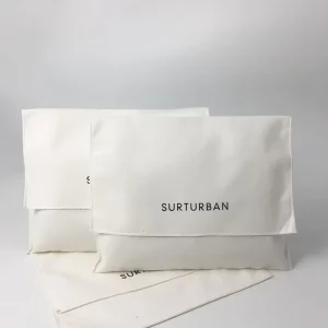 Custom Private White Envelope Cotton Canvas Clothes Pillow Pouch Bag Cosmetic Dust Pouch
