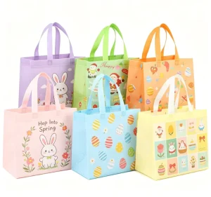 Bolsa de compras reutilizable de PP no tejido reciclado con logo, bolsa de hombro para promoción, supermercado, cosméticos