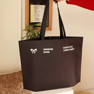 Maßgeschneiderte Logo schlichte braune Vliesstoffverpackung Tragetasche große braune Vliesstoffdecke Einkaufstasche